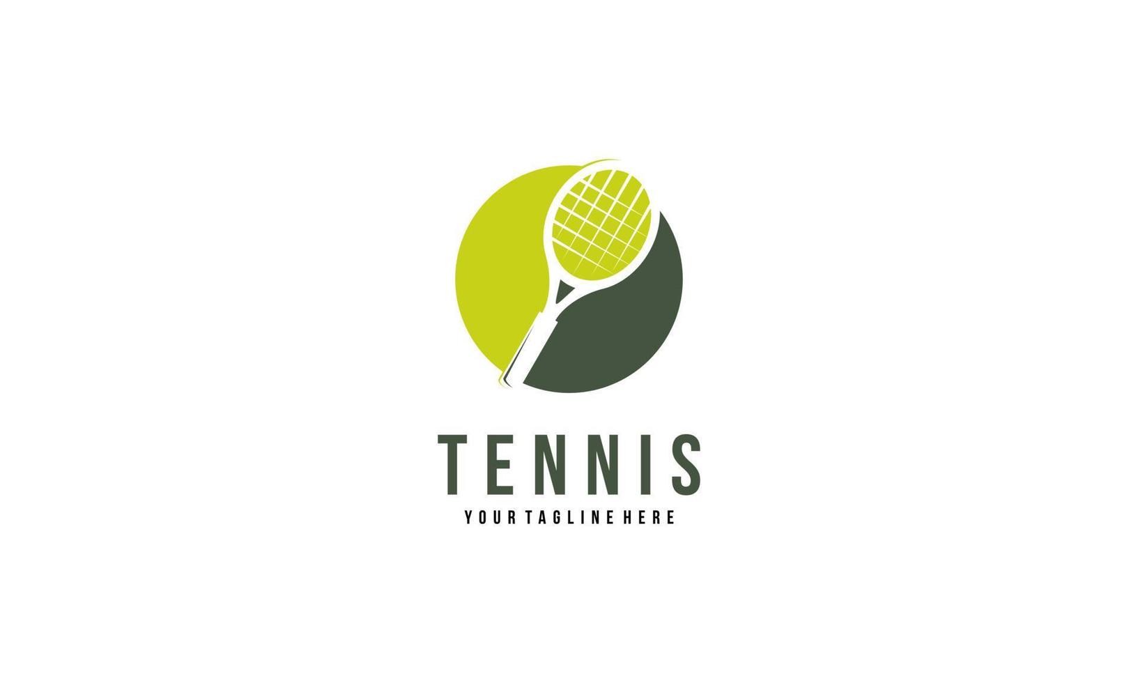 Tennis racket and ball logo design vector