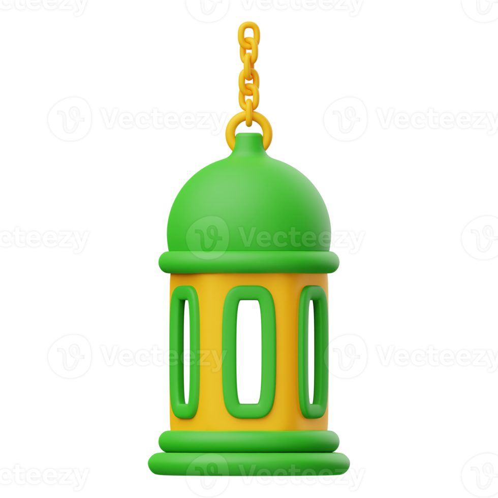 islâmico lanterna Ramadã eid decoração simples luz 3d Renderização ilustração ícone elemento png