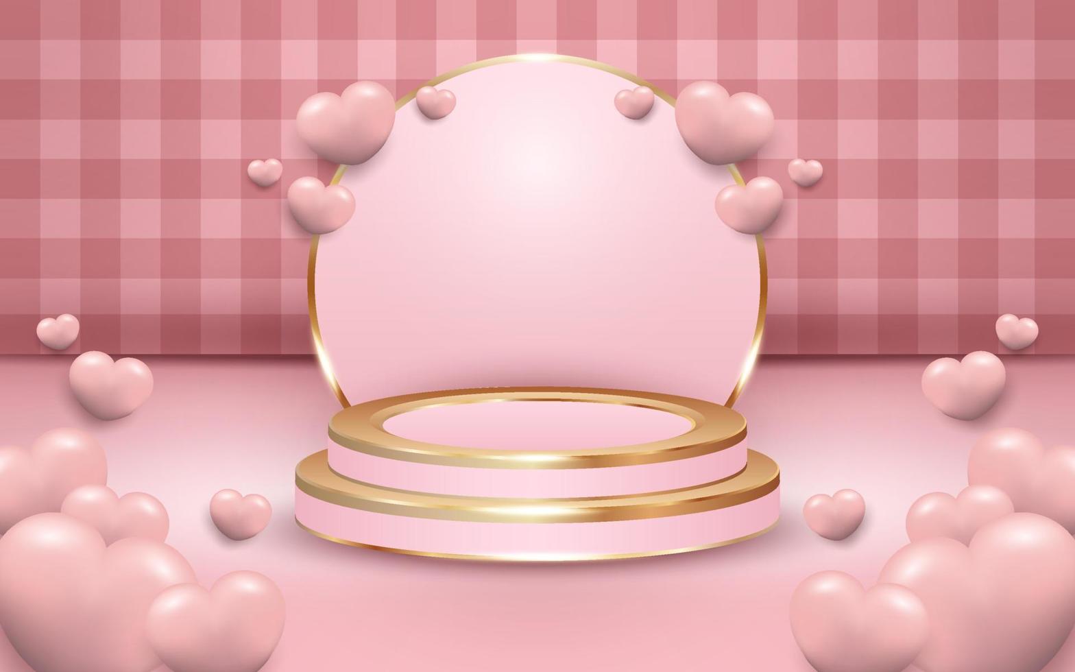 Podium on a Pink Background vector