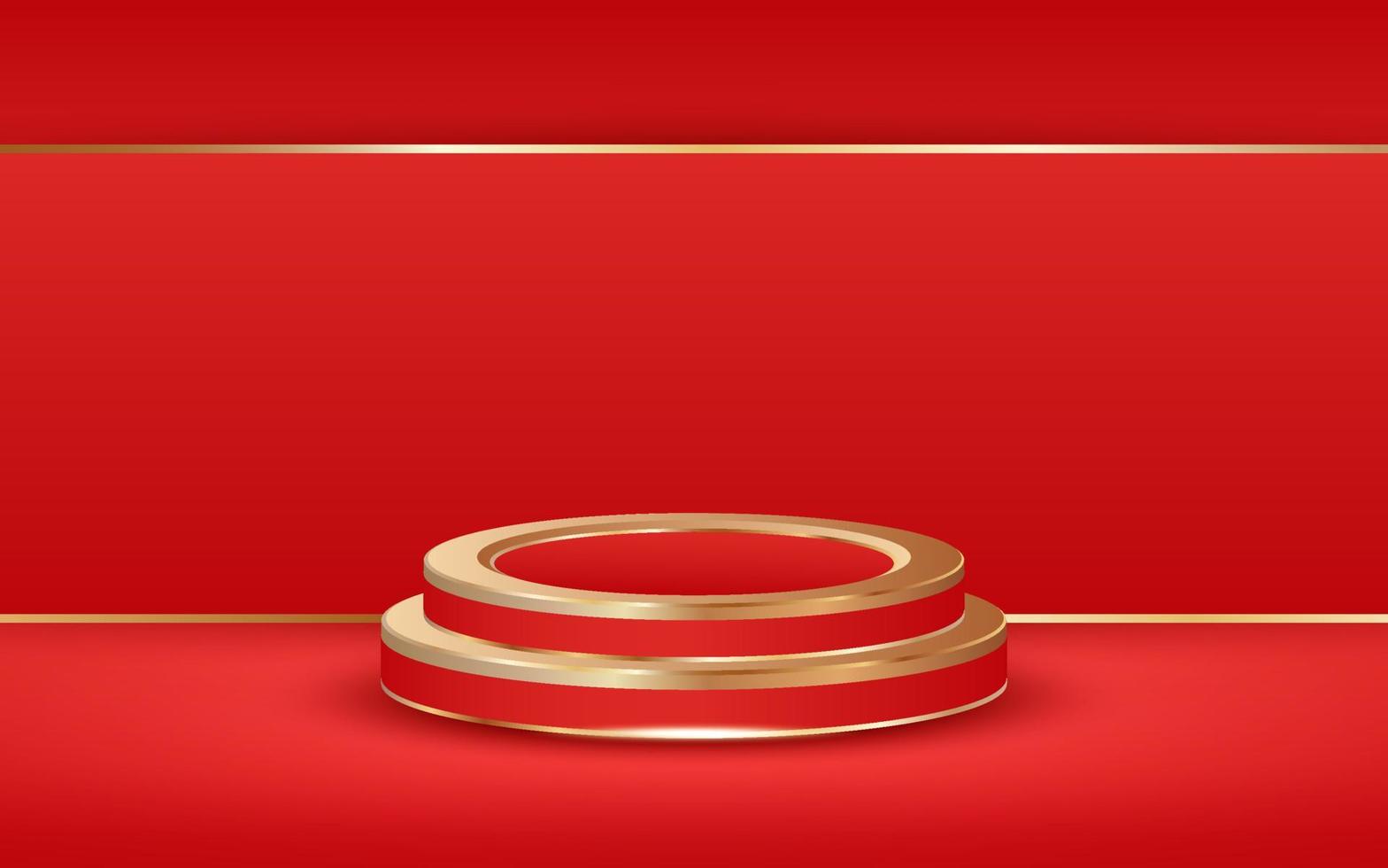 Red Valentine Day Background with Podium vector