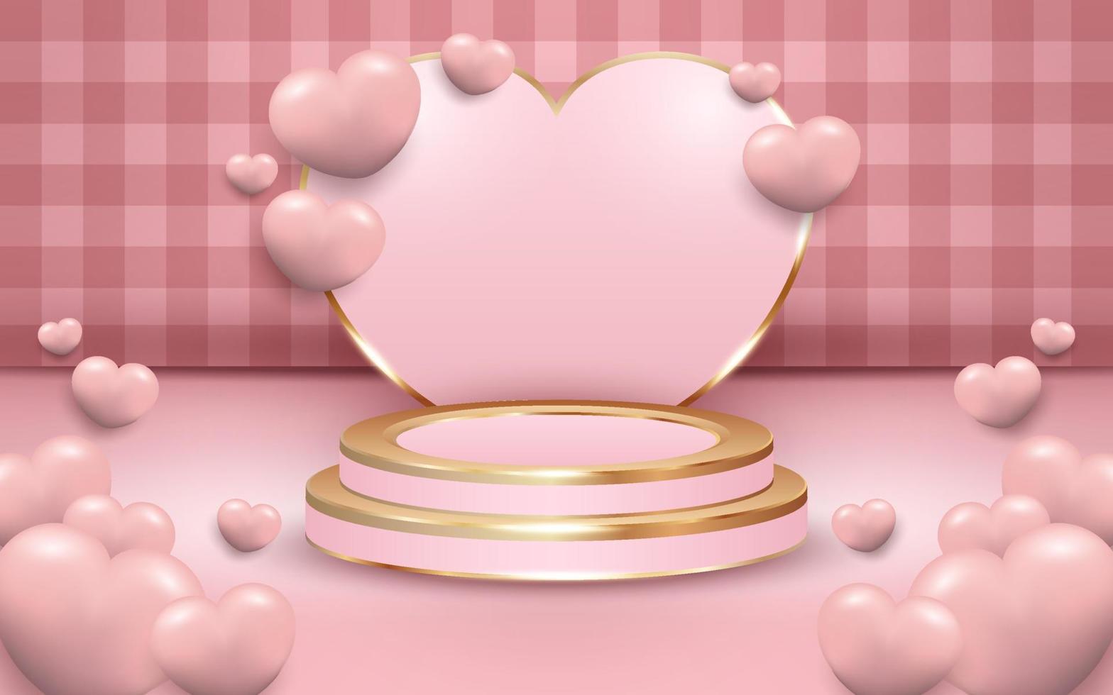 Podium on a Pink Background vector