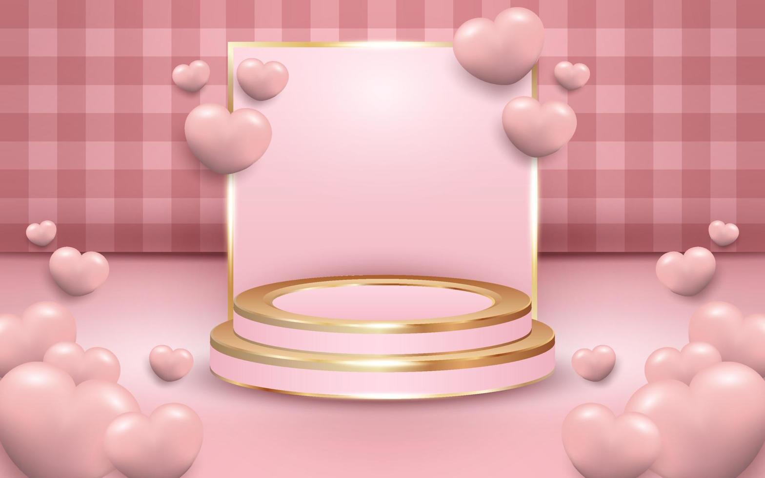 Podium on a Pink Background vector