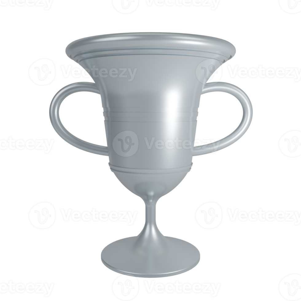 Silver trophy Isolated on transparent background PNG File