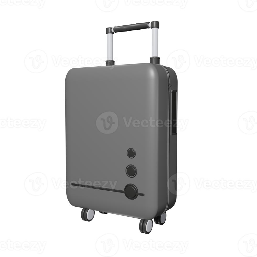 gris valise isolé sur transparent Contexte 3d illustration png fichier
