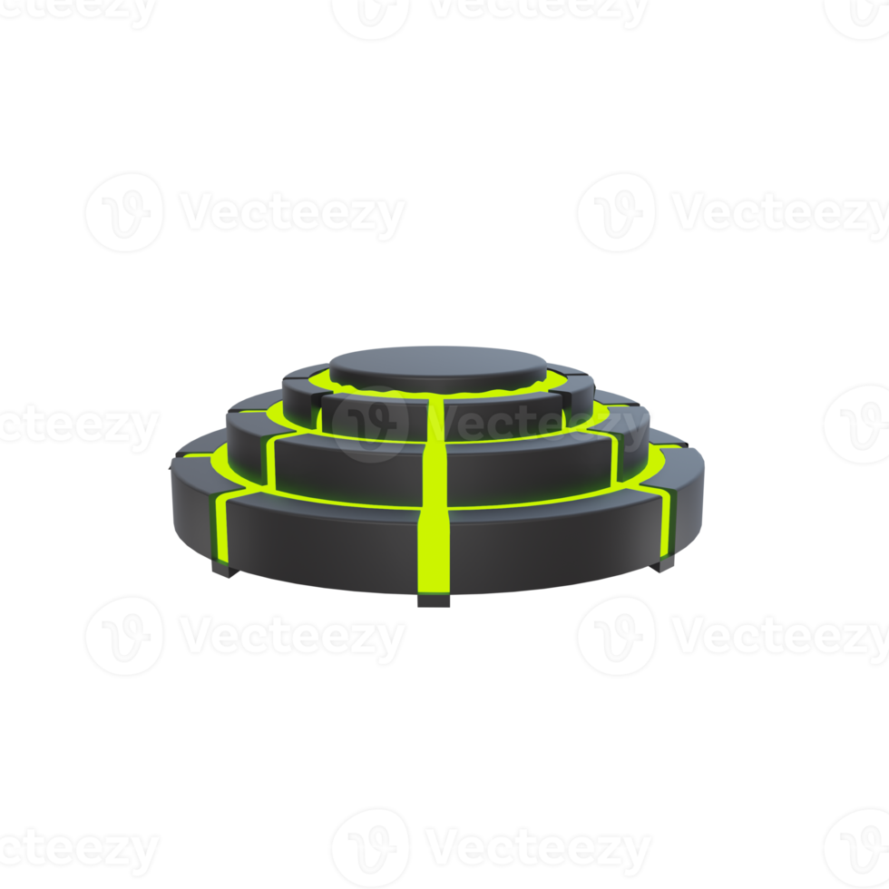 podium groen geïsoleerd Aan transparant achtergrond 3d illustratie PNG het dossier