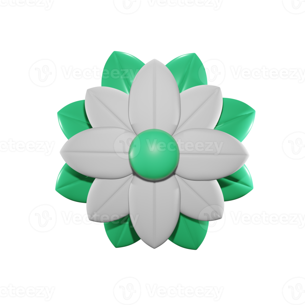 Flower isolated on transparent background 3d illustration PNG File