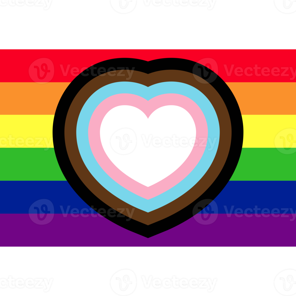 Happy pride month concept horizontal banner with heart and pride color flag. Pride month or pride day poster, flyer, invitation party card design template. png