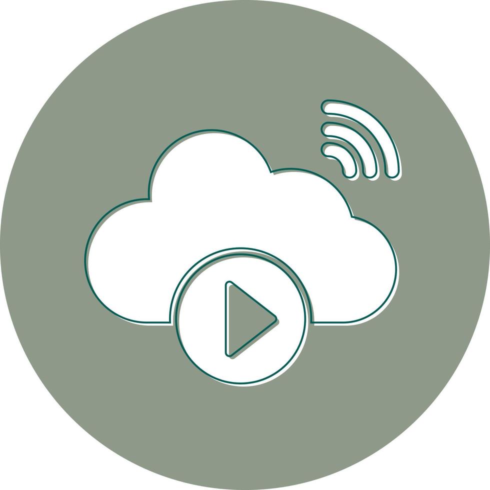 Cloud Vedio Playing Vector Icon