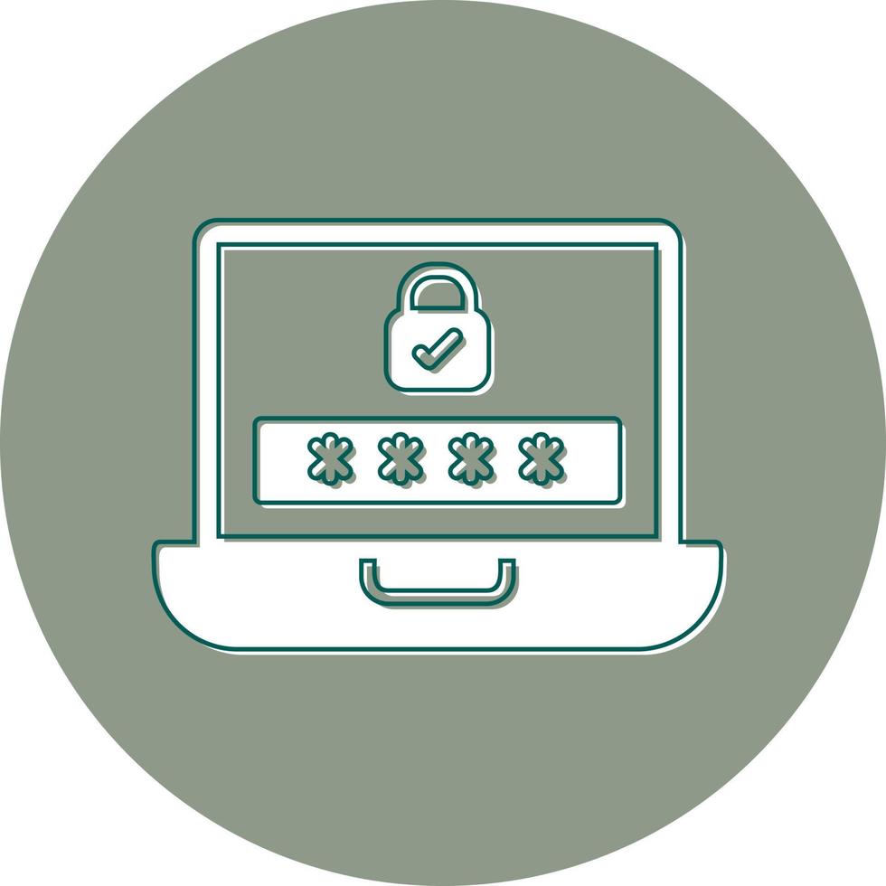 Laptop Password Vector Icon