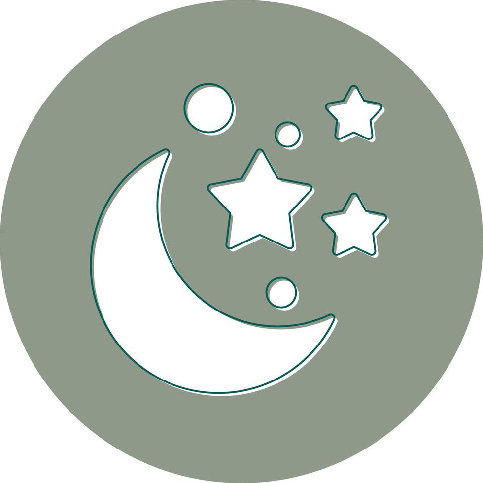 icono de vector de luna y estrellas