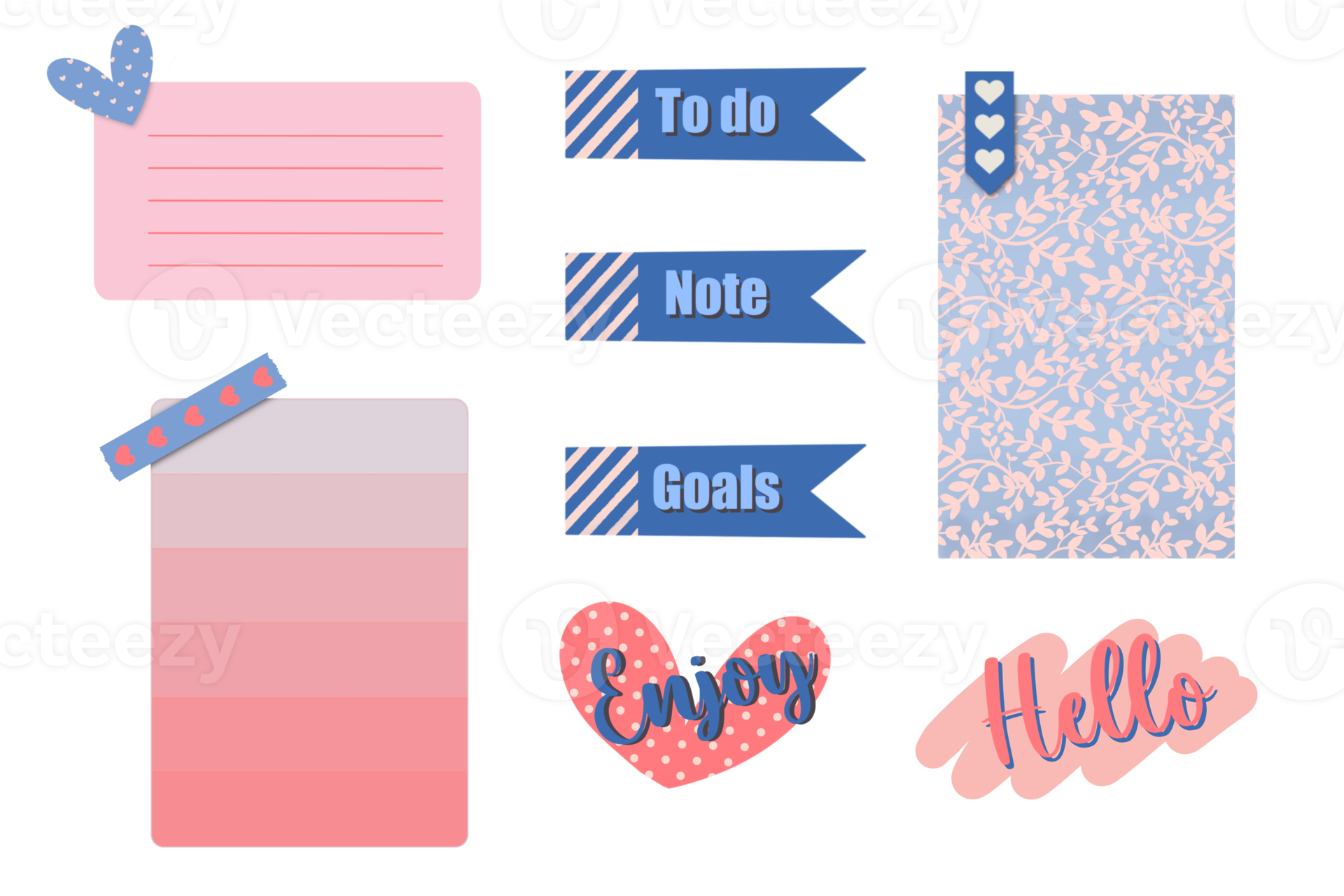 Notepad sticker set for planner diary 19992271 PNG