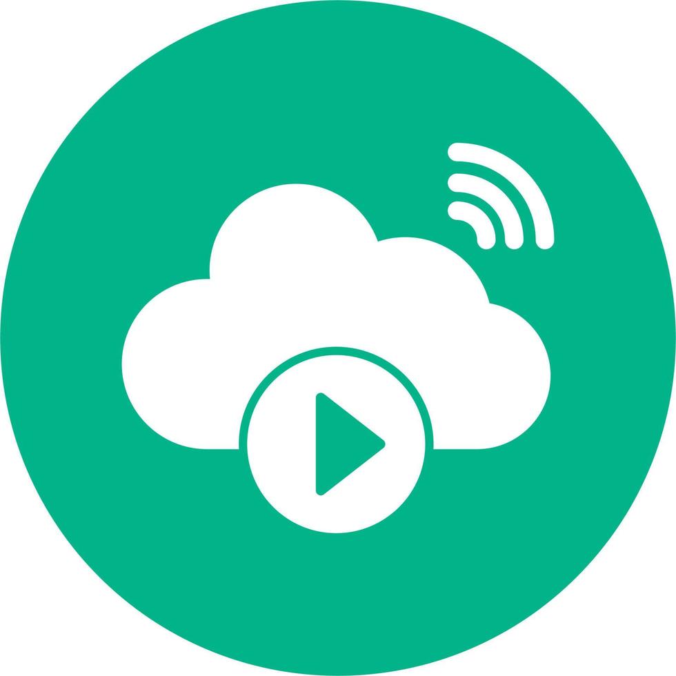 Cloud Vedio Playing Vector Icon