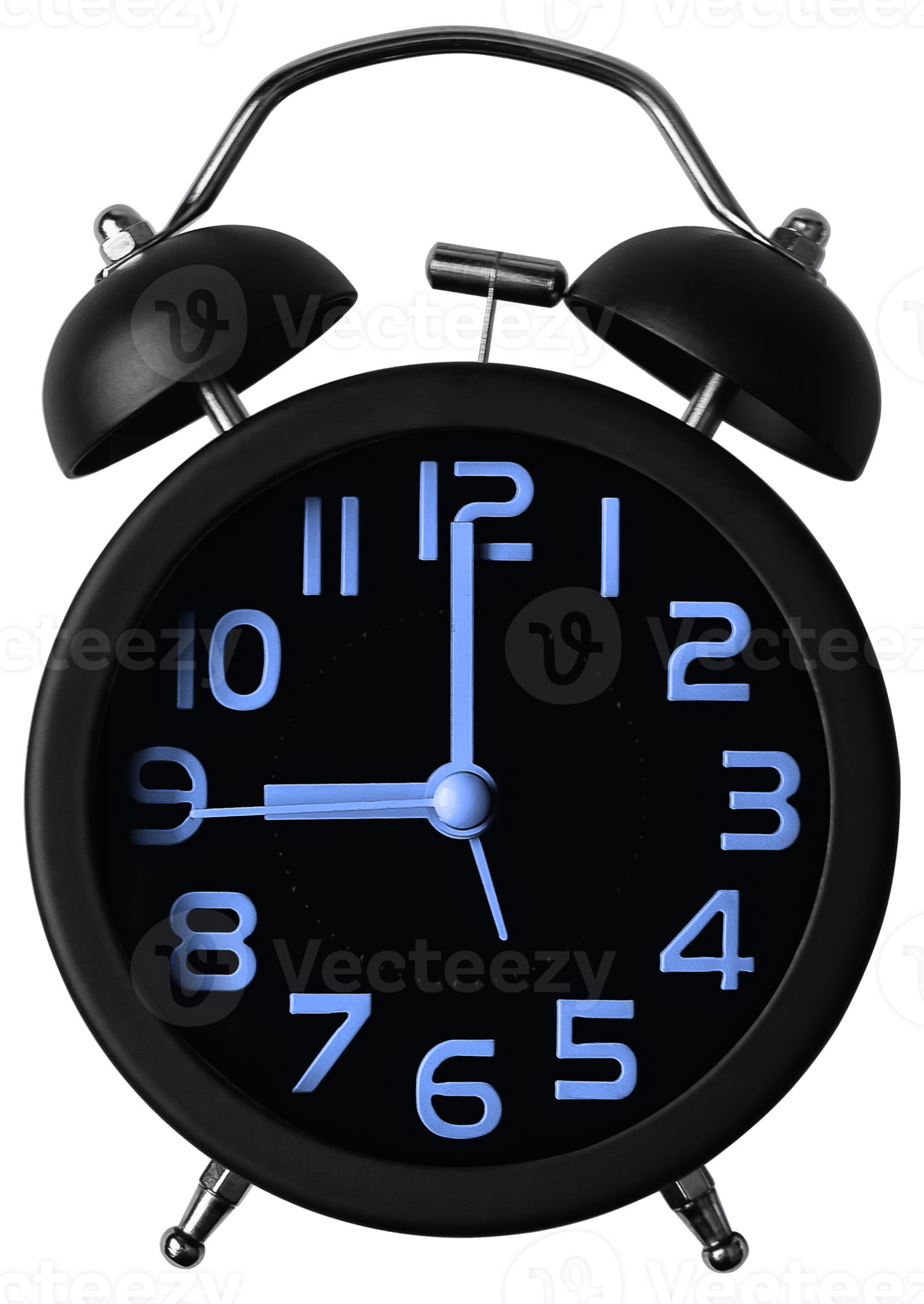 Black vintage alarm clock. 19993063 PNG