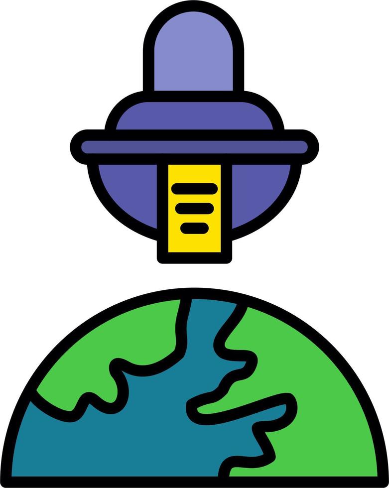 Space Ship On Earth Vector Icon