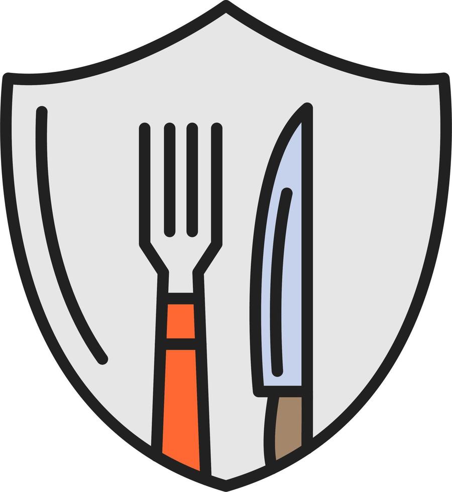 Cutlery Shield Vector Icon