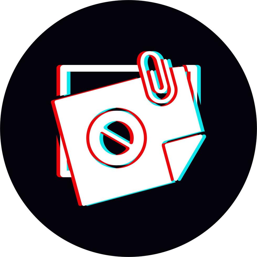 Sticky Notes Ban Vector Icon