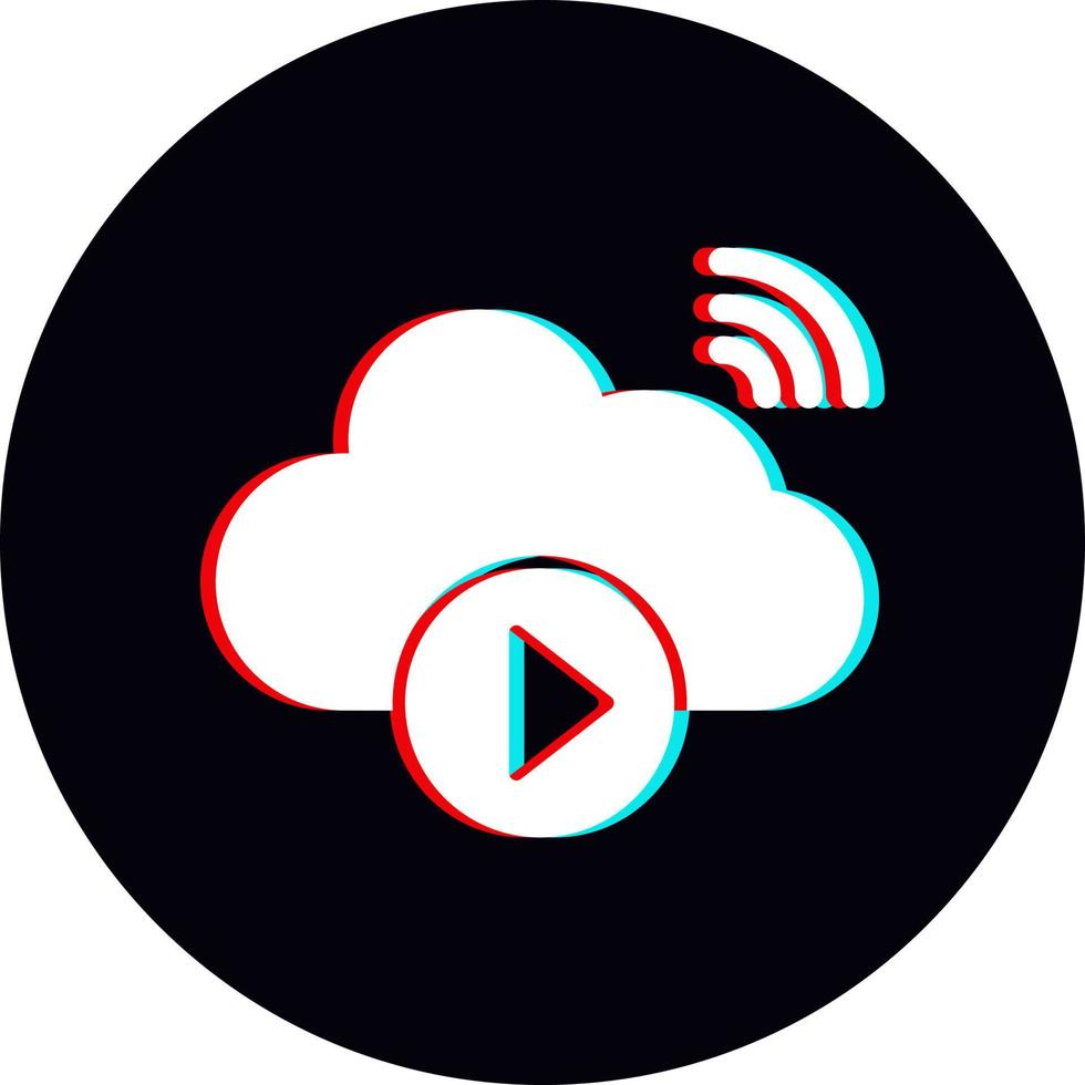 Cloud Vedio Playing Vector Icon