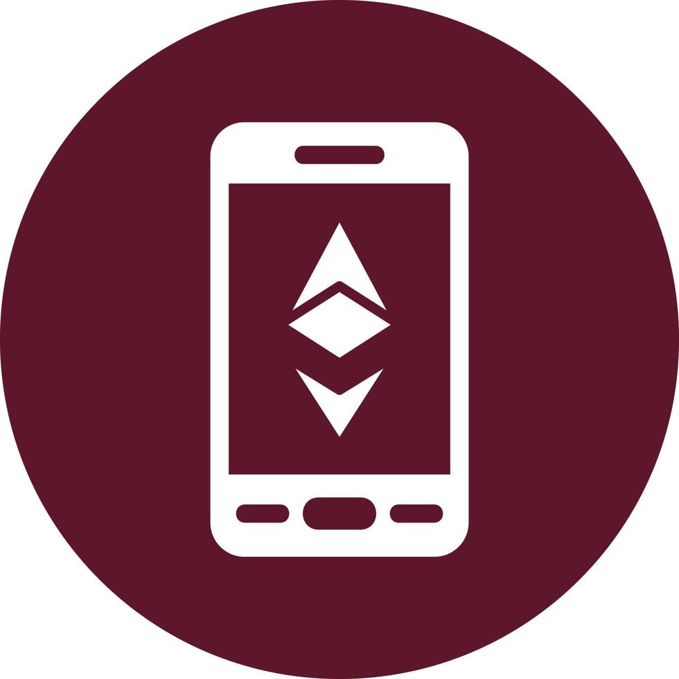 ethereum teléfono inteligente vector icono