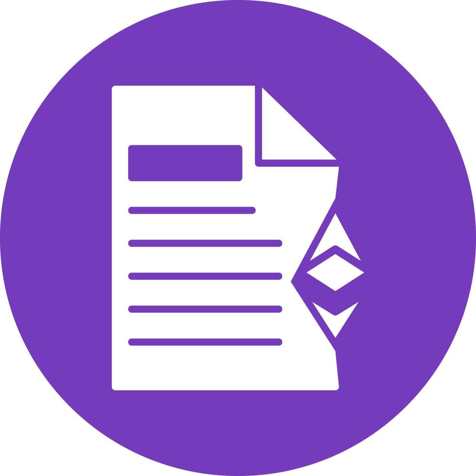 Ethereum Document Vector Icon