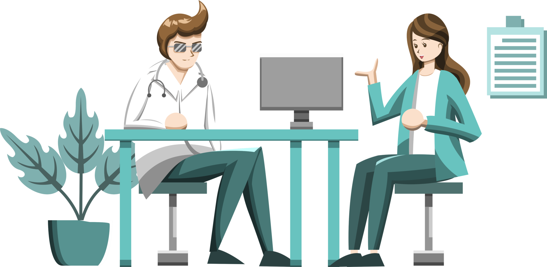 Doctor and patient png graphic clipart design