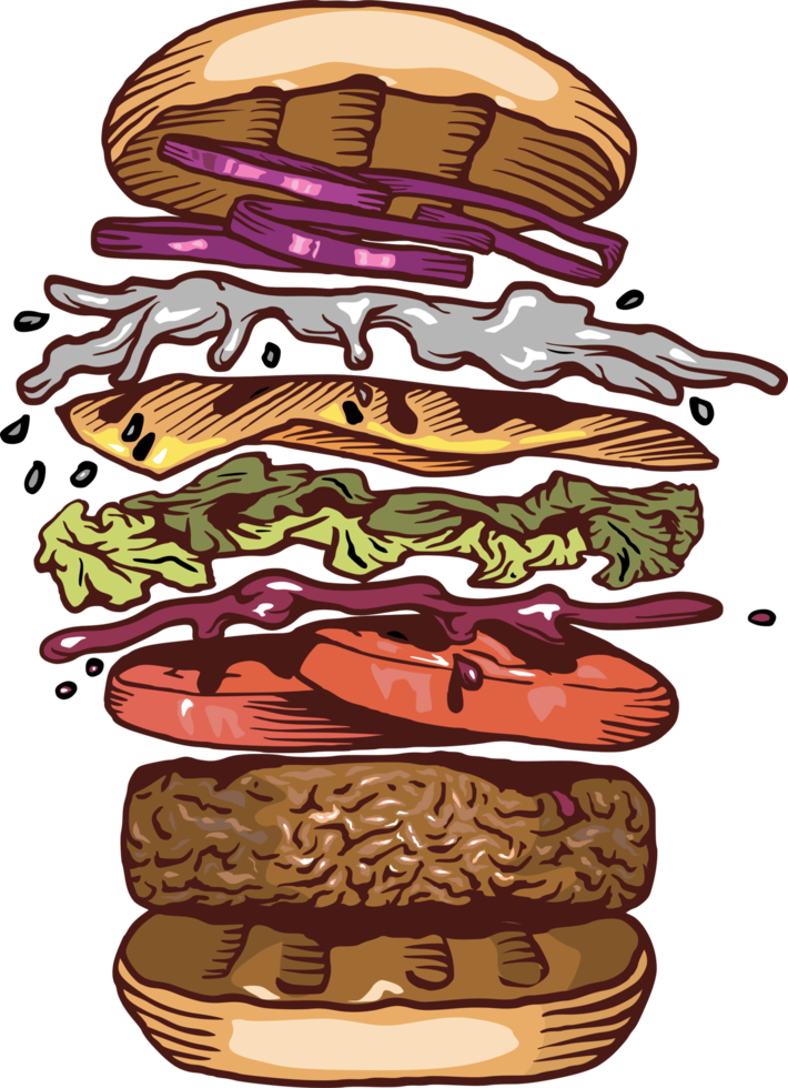 Burger png graphic clipart design
