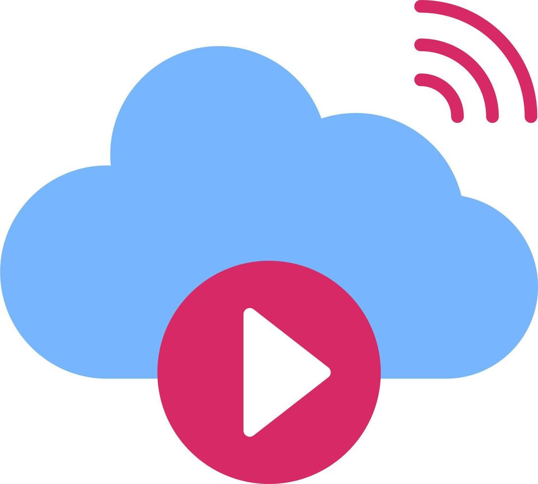 Cloud Vedio Playing Vector Icon