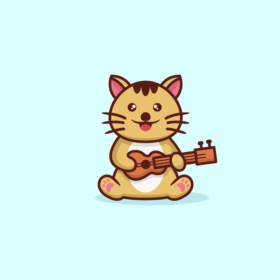 Cute Cat concept logo design vector