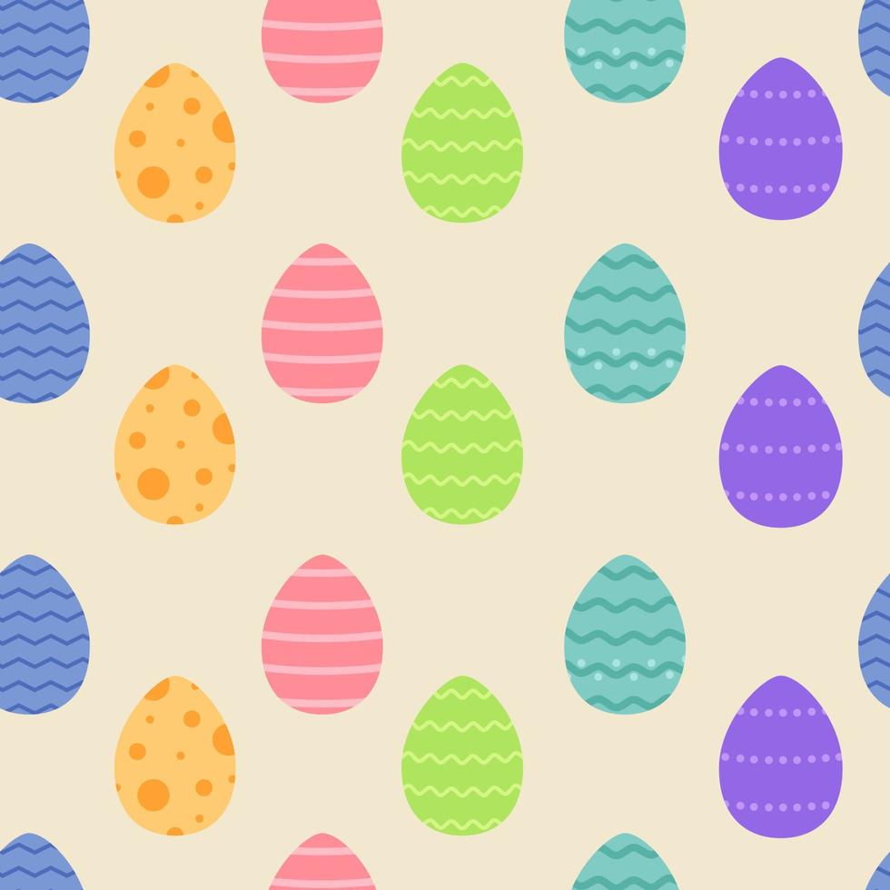 Easter eggs seamless pattern. Flat vector illustration.