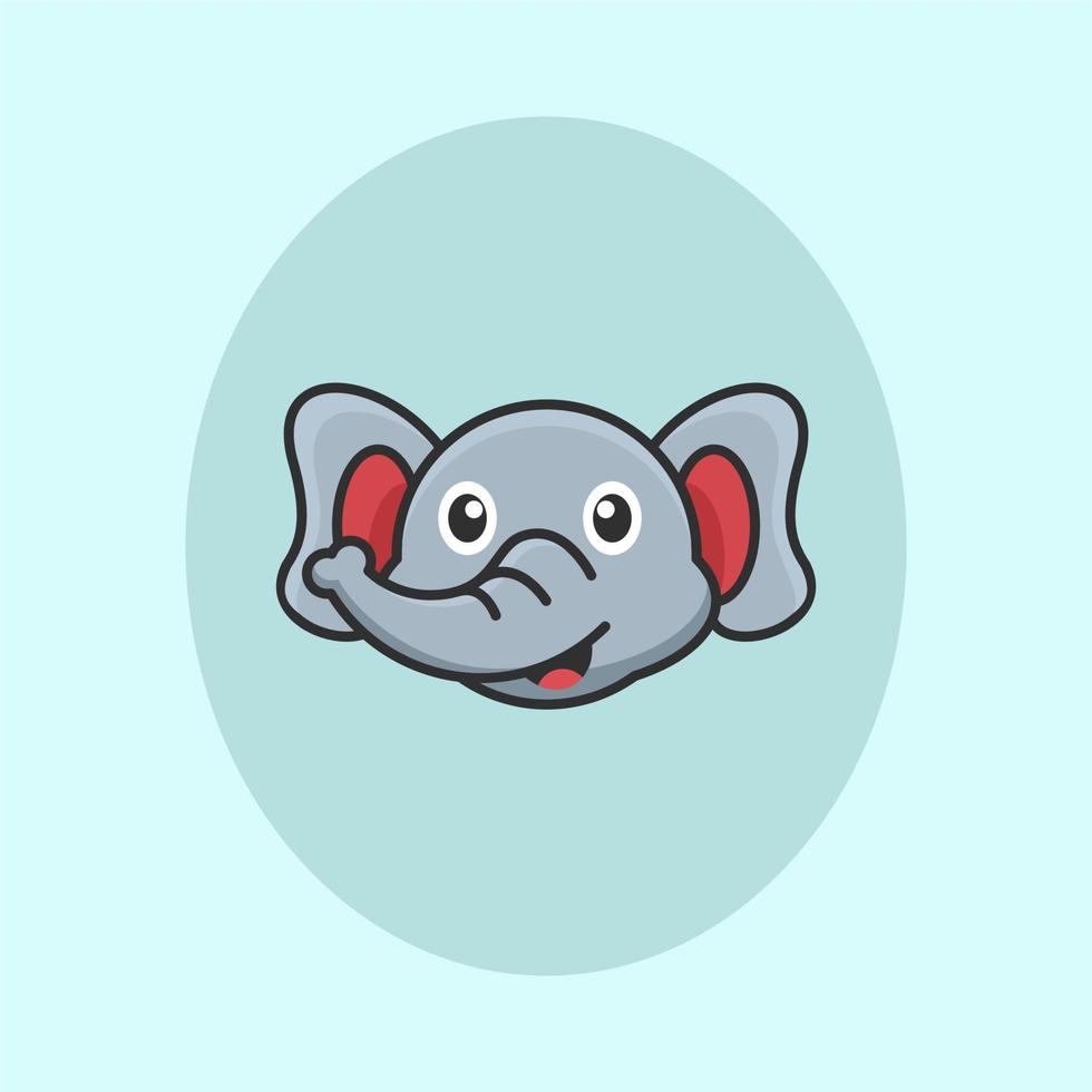 cute elephant concept logo design vector