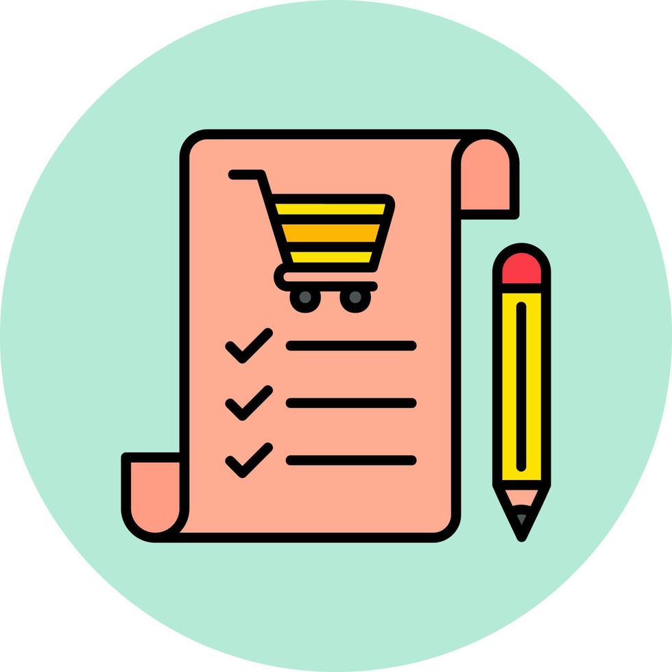 icono de vector de lista de compras