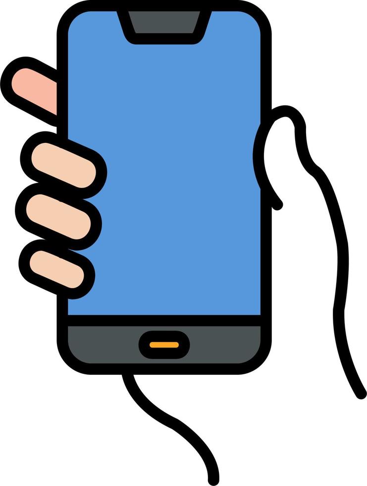 Hands holding mobile phone Vector Icon
