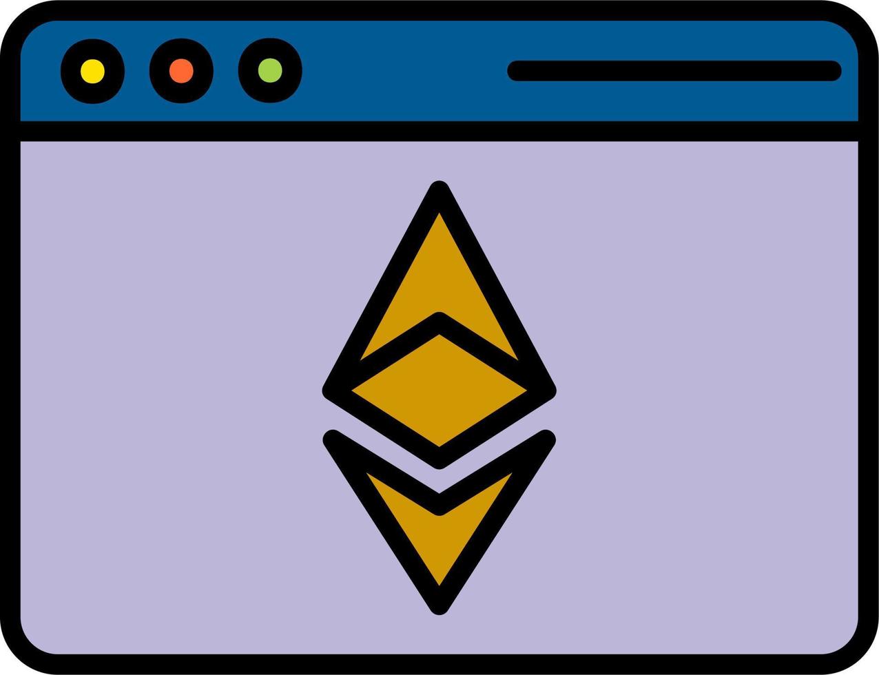 ethereum navegador vector icono