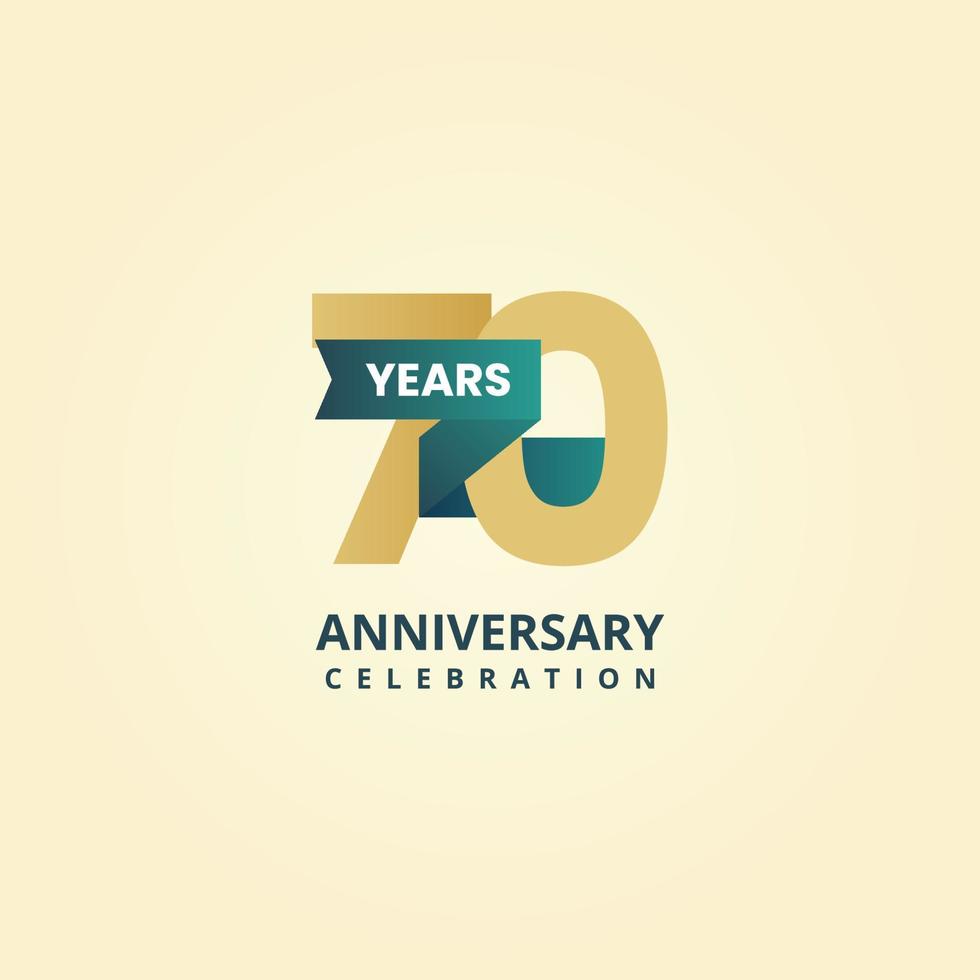 70 años aniversario logo modelo diseño vector