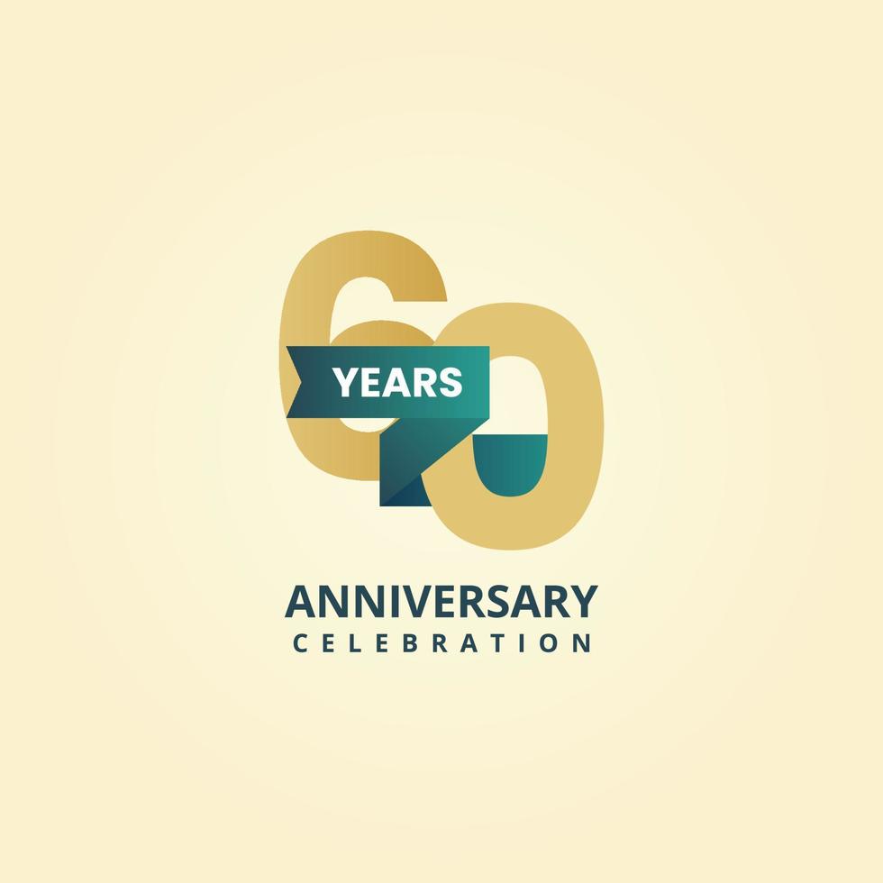 60 years anniversary logo template design vector