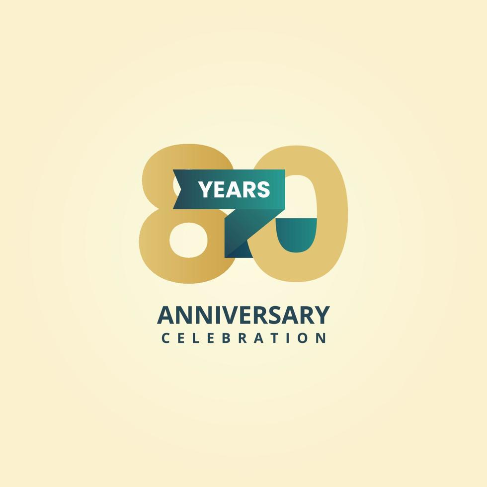 80 years anniversary logo template design vector