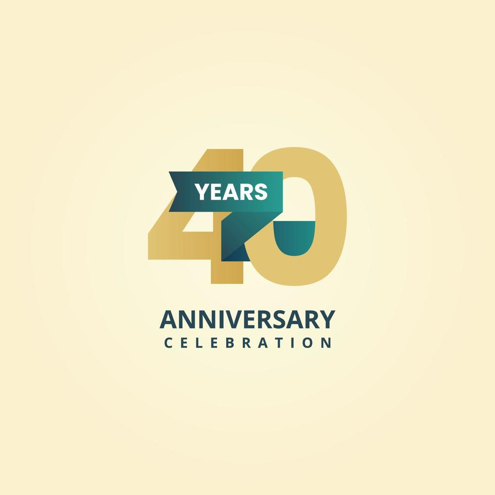 40 years anniversary logo template design vector