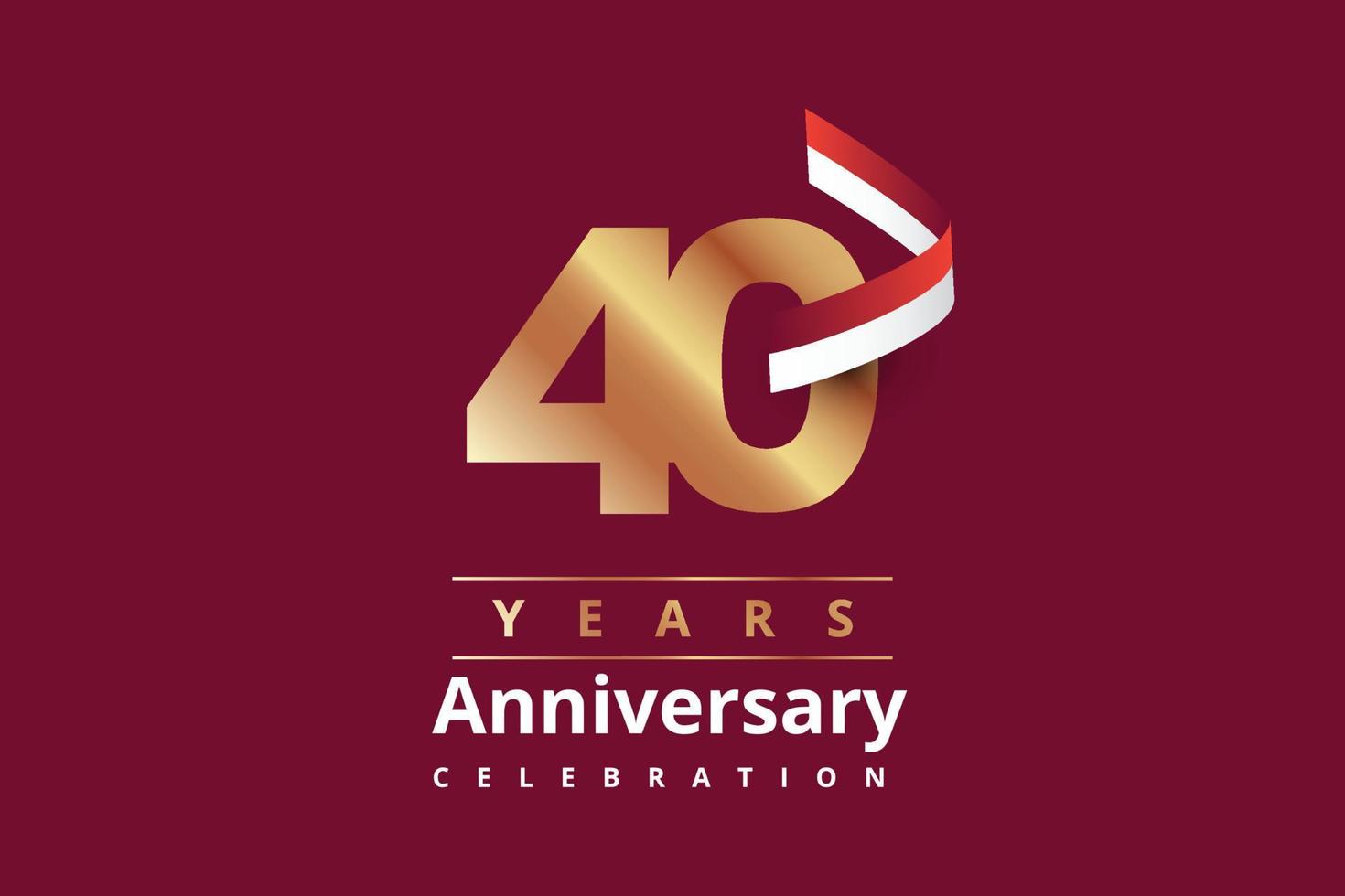 40 years anniversary gold logo template design vector