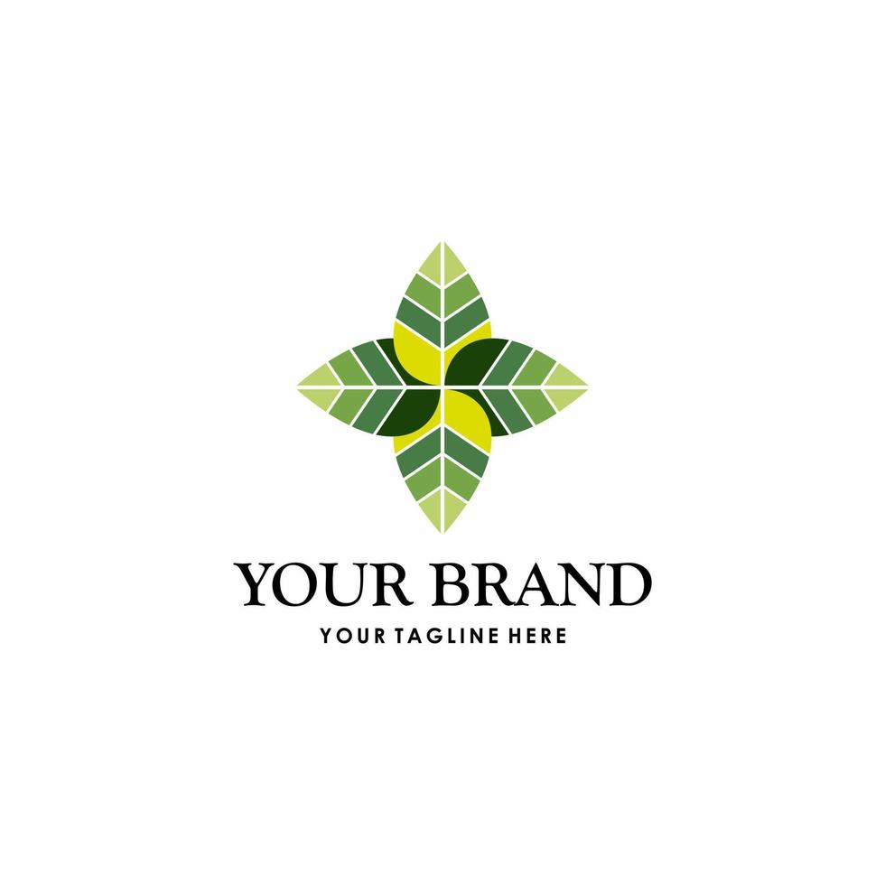 vector logo illustration of leaf and circle perfect for nature related business