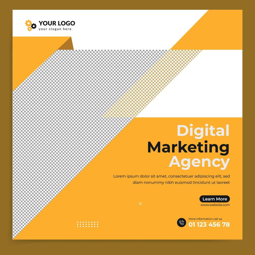 Modern digital marketing agency social media post or square flyer design vector