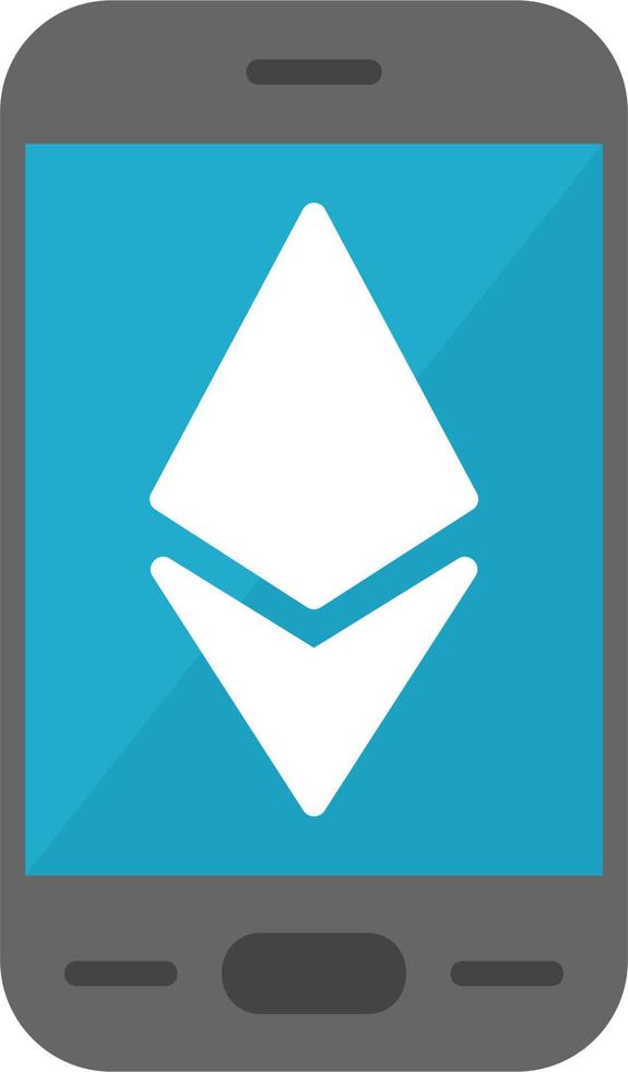 ethereum teléfono inteligente vector icono