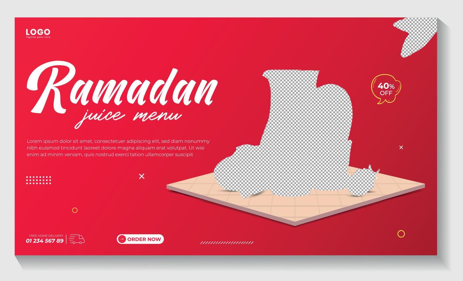Ramadan Iftar Web Banner Design Template vector