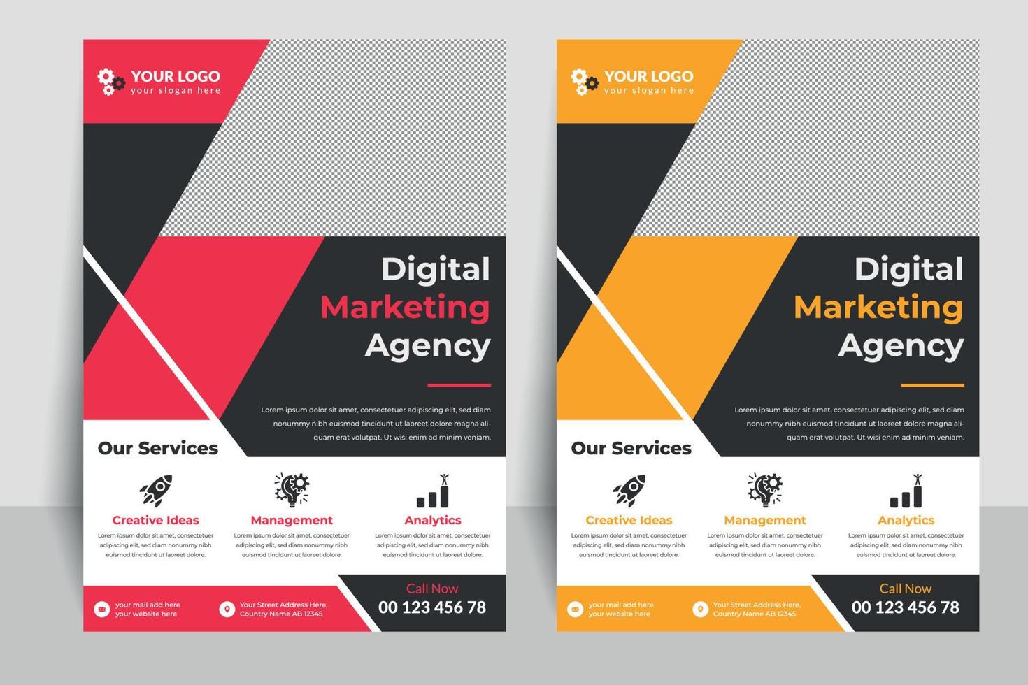 Digital marketing agency promotion modern business flyer template design vector