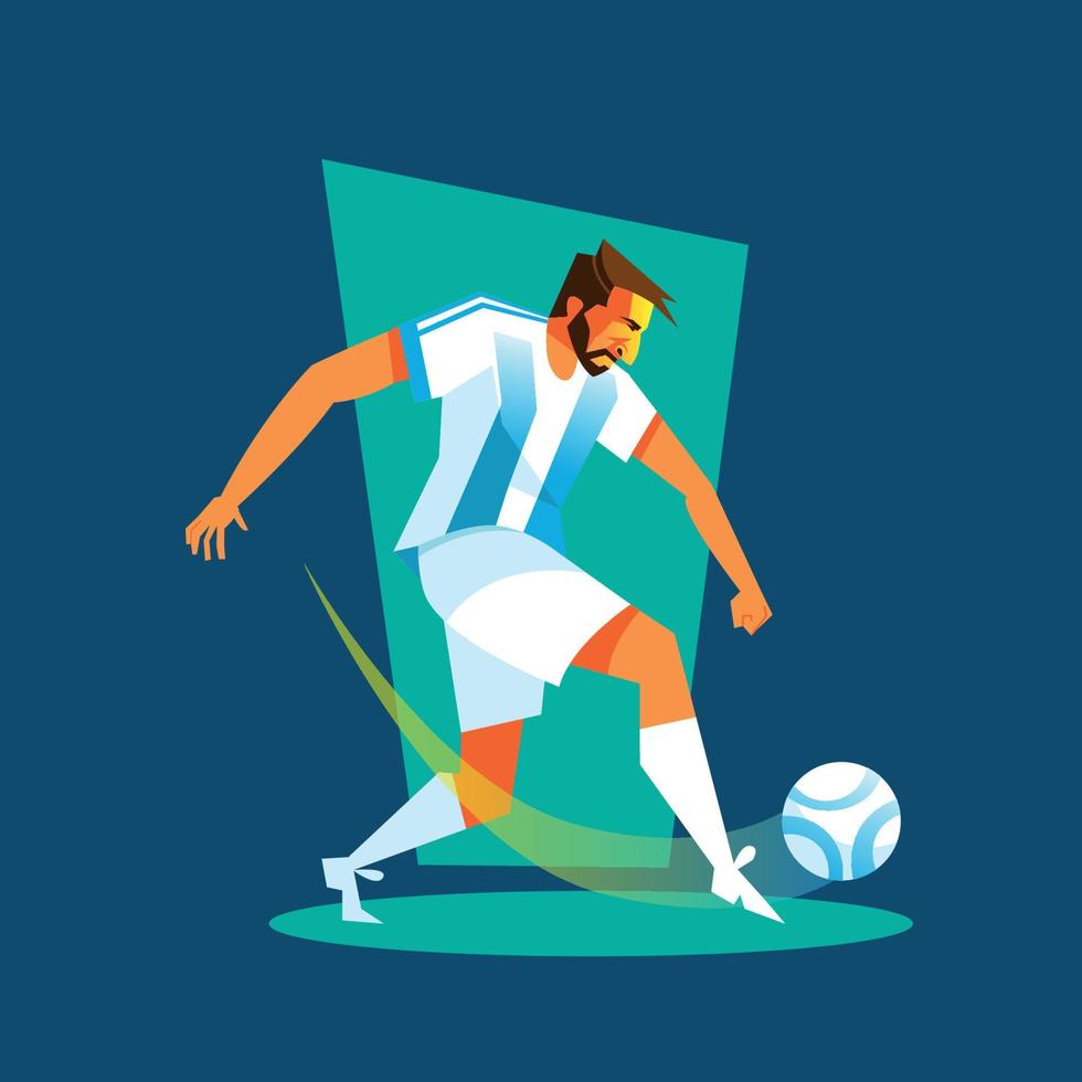 Lionel Messi Kicking a Ball vector