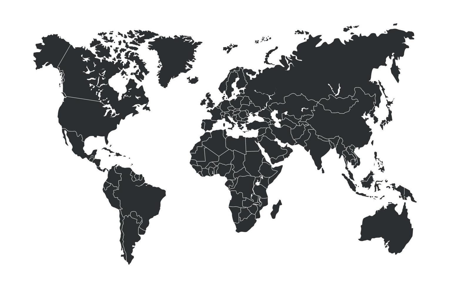 Black and White World Map Background vector