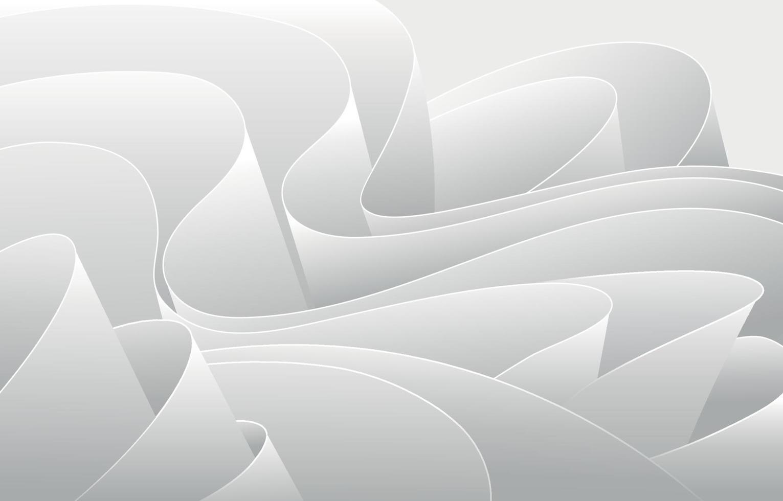 3D White Swirl Abstract Background vector