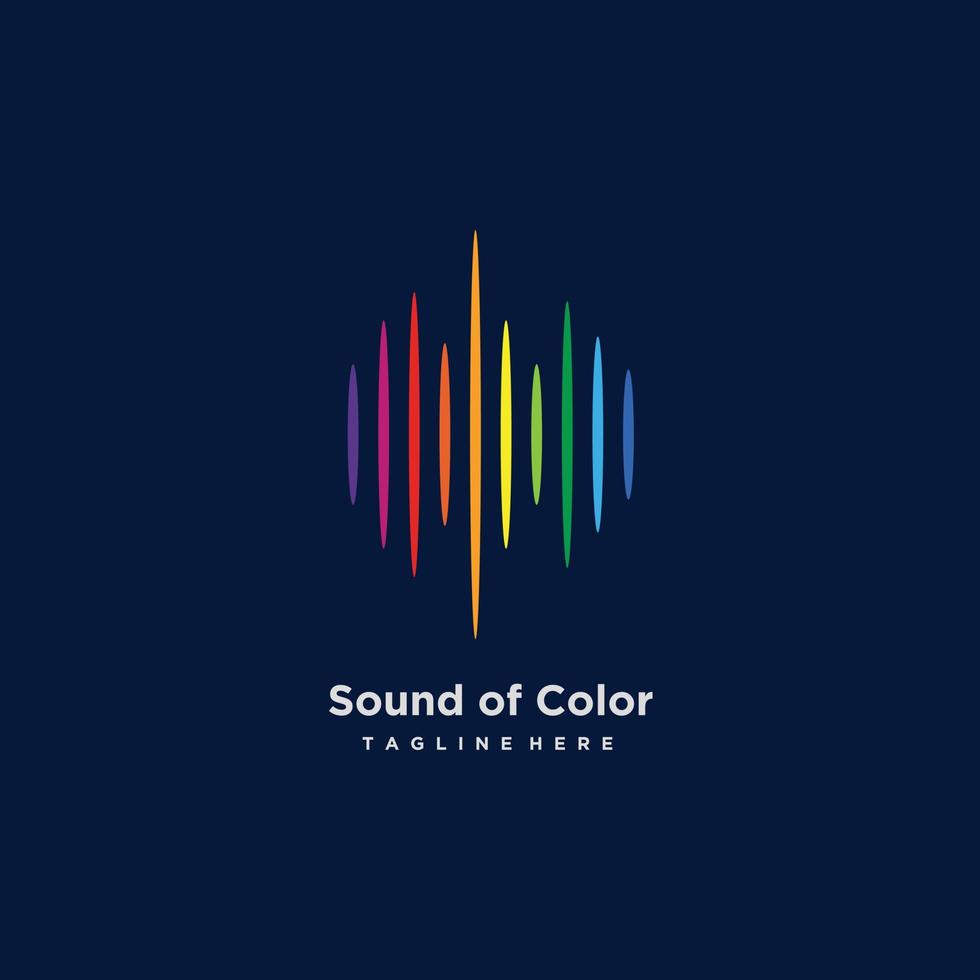 Colorful audio sound waves logo design icon vector