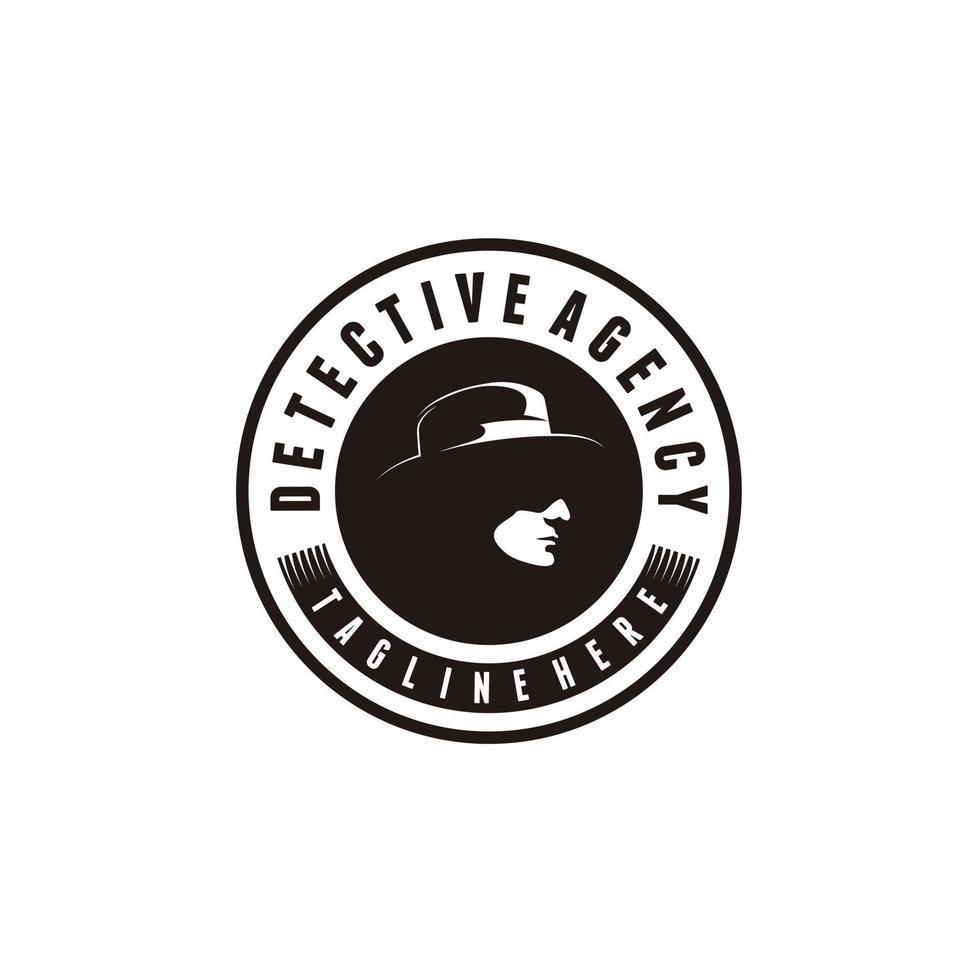 vaquero el hombre de detective circulo logo diseño icono vector