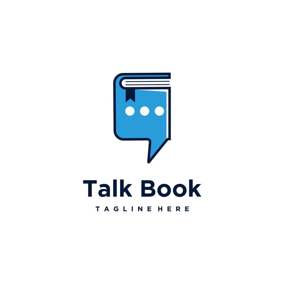 Book chat and talk logo design template, vector illustration
