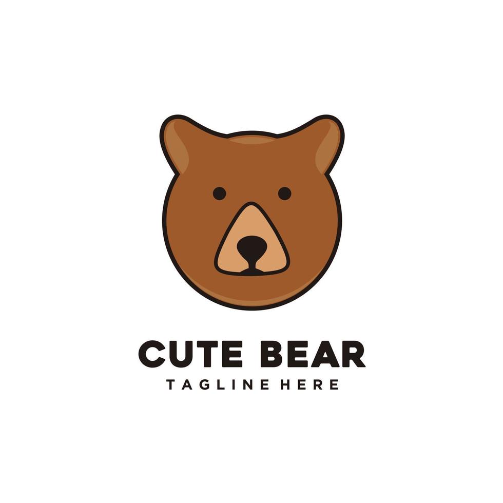 Cute bears logo design icon vector