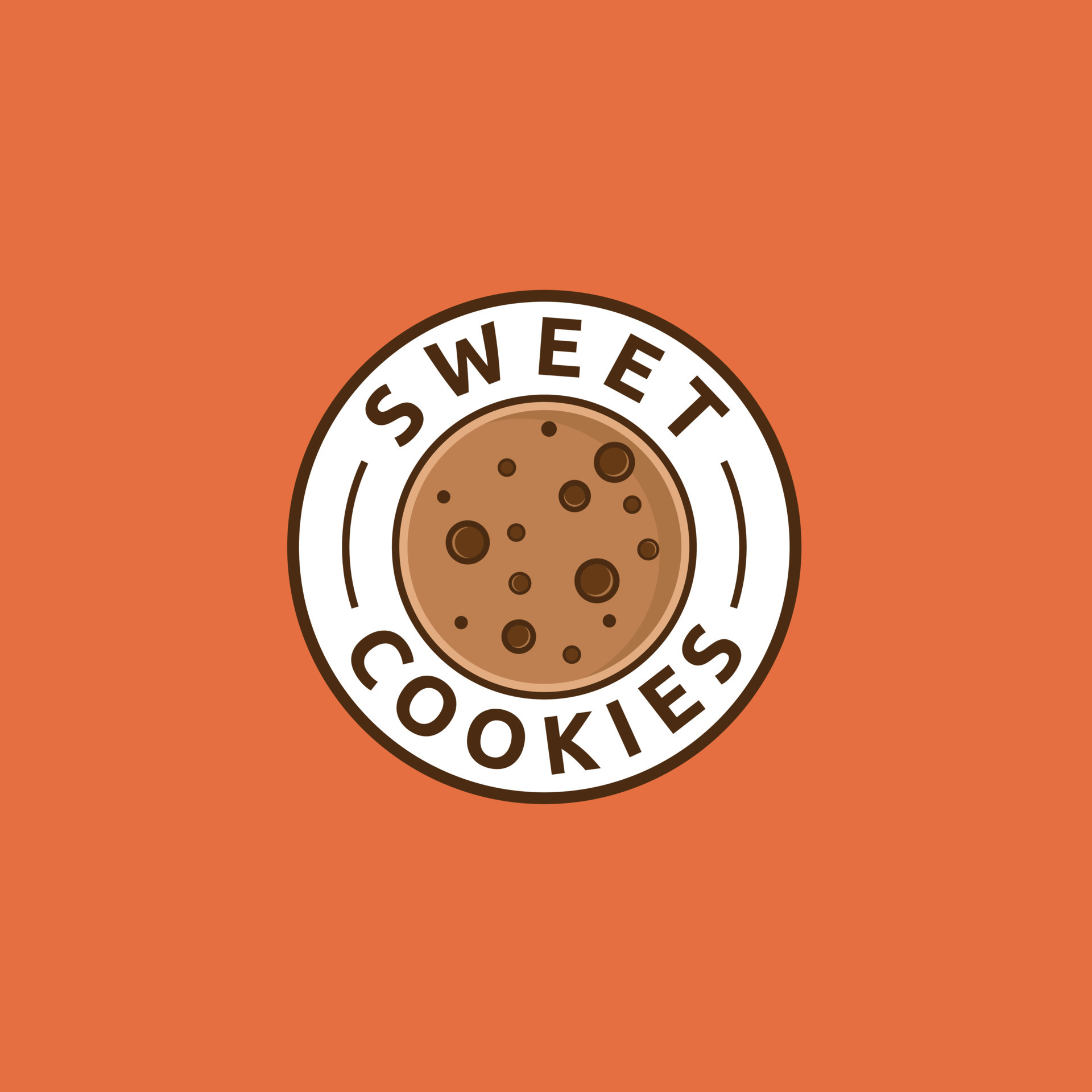 Cookie bakery circle minimalist logo design emblem, label vector